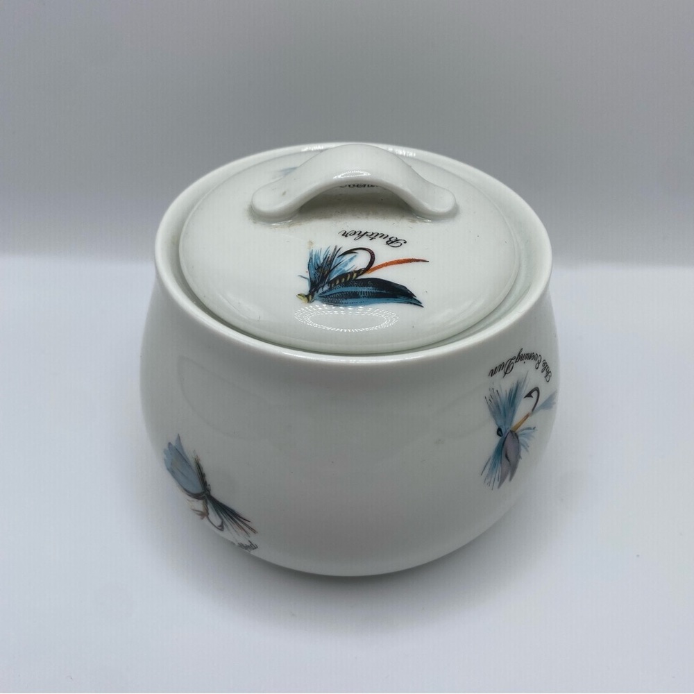 Limoges France Solim Fly Fishing Sugar Bowl